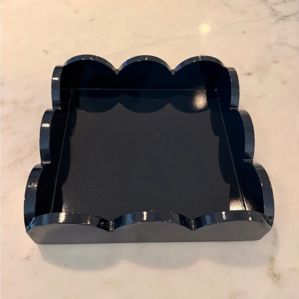 Mark & Graham Scalloped Lacquer Mini Tray - Navy Blue, never used